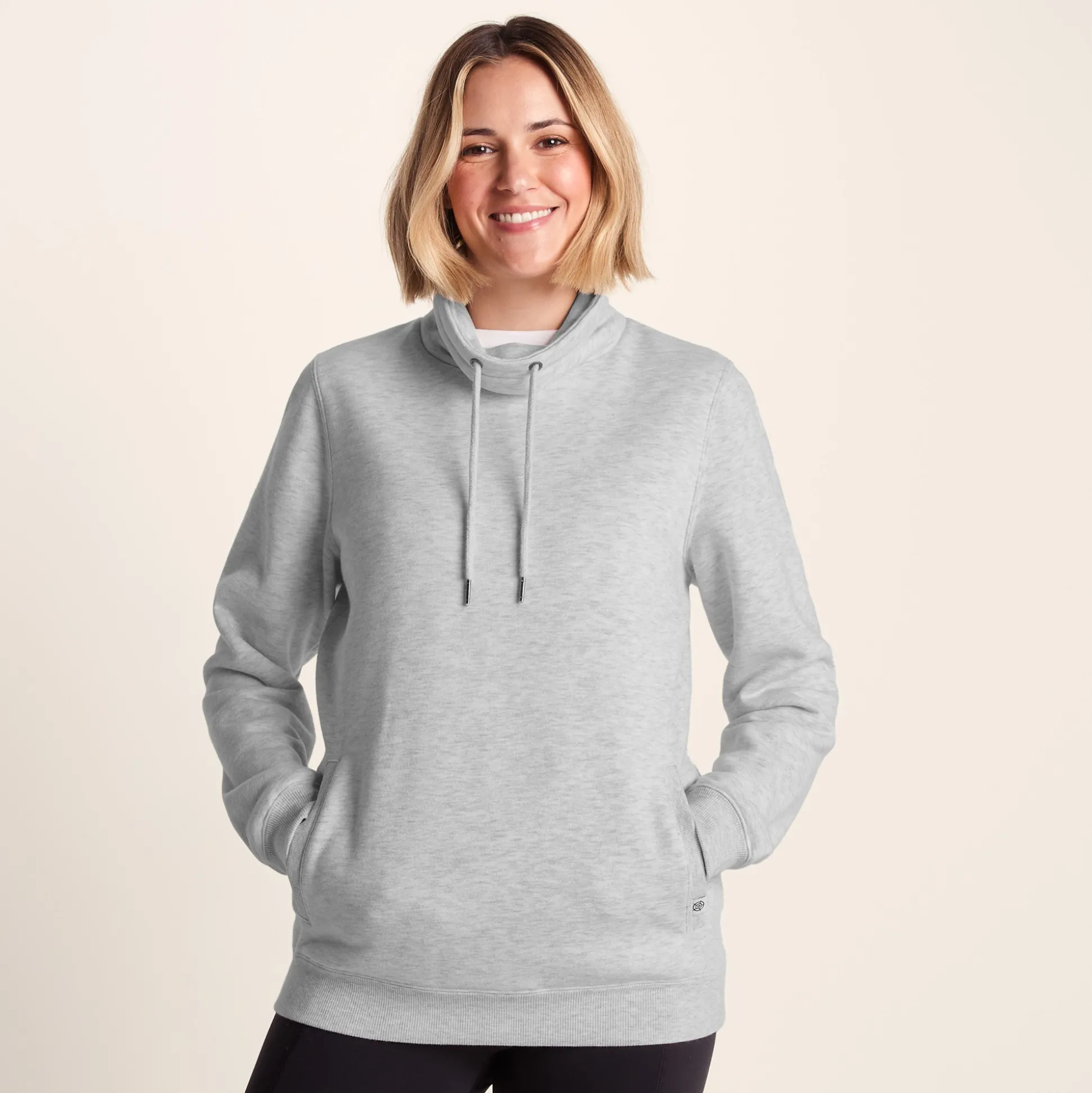 Abigail Womens Supersoft Funnel Neck Sweat - Oatmeal Marl