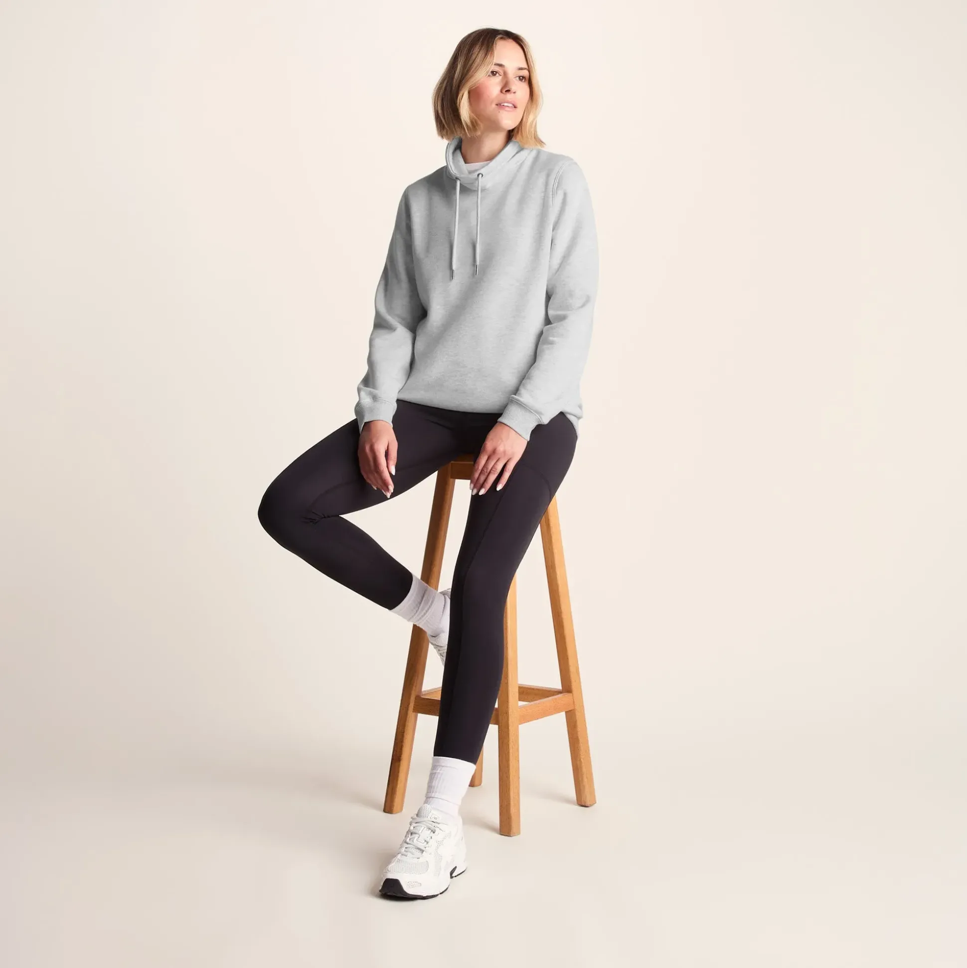 Abigail Womens Supersoft Funnel Neck Sweat - Oatmeal Marl