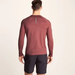 Ace Mens Long Sleeve Performance T-Shirt - Garnet Red