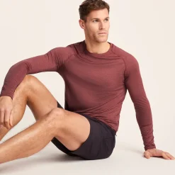 Ace Mens Long Sleeve Performance T-Shirt - Garnet Red