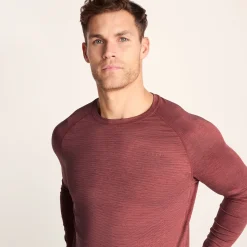 Ace Mens Long Sleeve Performance T-Shirt - Garnet Red
