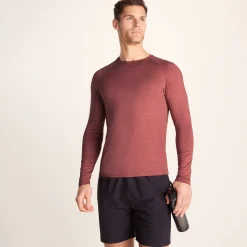 Ace Mens Long Sleeve Performance T-Shirt - Garnet Red