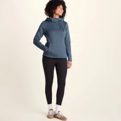 Acer Womens Oversized Supersoft Knitlook Fleece Hoody - Smokey Blue Melange