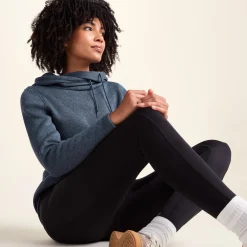 Acer Womens Oversized Supersoft Knitlook Fleece Hoody - Smokey Blue Melange