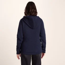 Acer Womens Oversized Supersoft Knitlook Fleece Hoody - Oxford Blue Marl