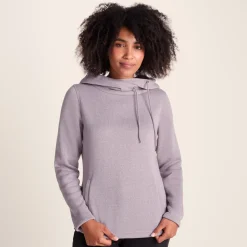 Acer Womens Oversized Supersoft Knitlook Fleece Hoody - Pale Lilac Marl
