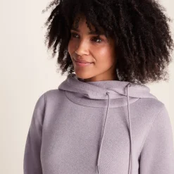 Acer Womens Oversized Supersoft Knitlook Fleece Hoody - Pale Lilac Marl