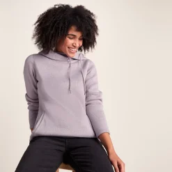 Acer Womens Oversized Supersoft Knitlook Fleece Hoody - Pale Lilac Marl
