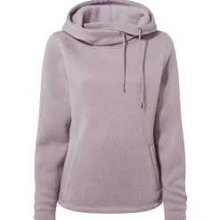 Acer Womens Oversized Supersoft Knitlook Fleece Hoody - Pale Lilac Marl