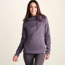 Acer Womens Oversized Supersoft Knitlook Fleece Hoody - Dusky Lilac Melange