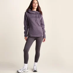 Acer Womens Oversized Supersoft Knitlook Fleece Hoody - Dusky Lilac Melange