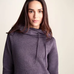 Acer Womens Oversized Supersoft Knitlook Fleece Hoody - Dusky Lilac Melange