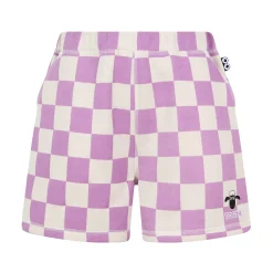 Afrino Kids Shaun the Sheep Sweatshort - Liliac Haze/Woolly Checkerboard