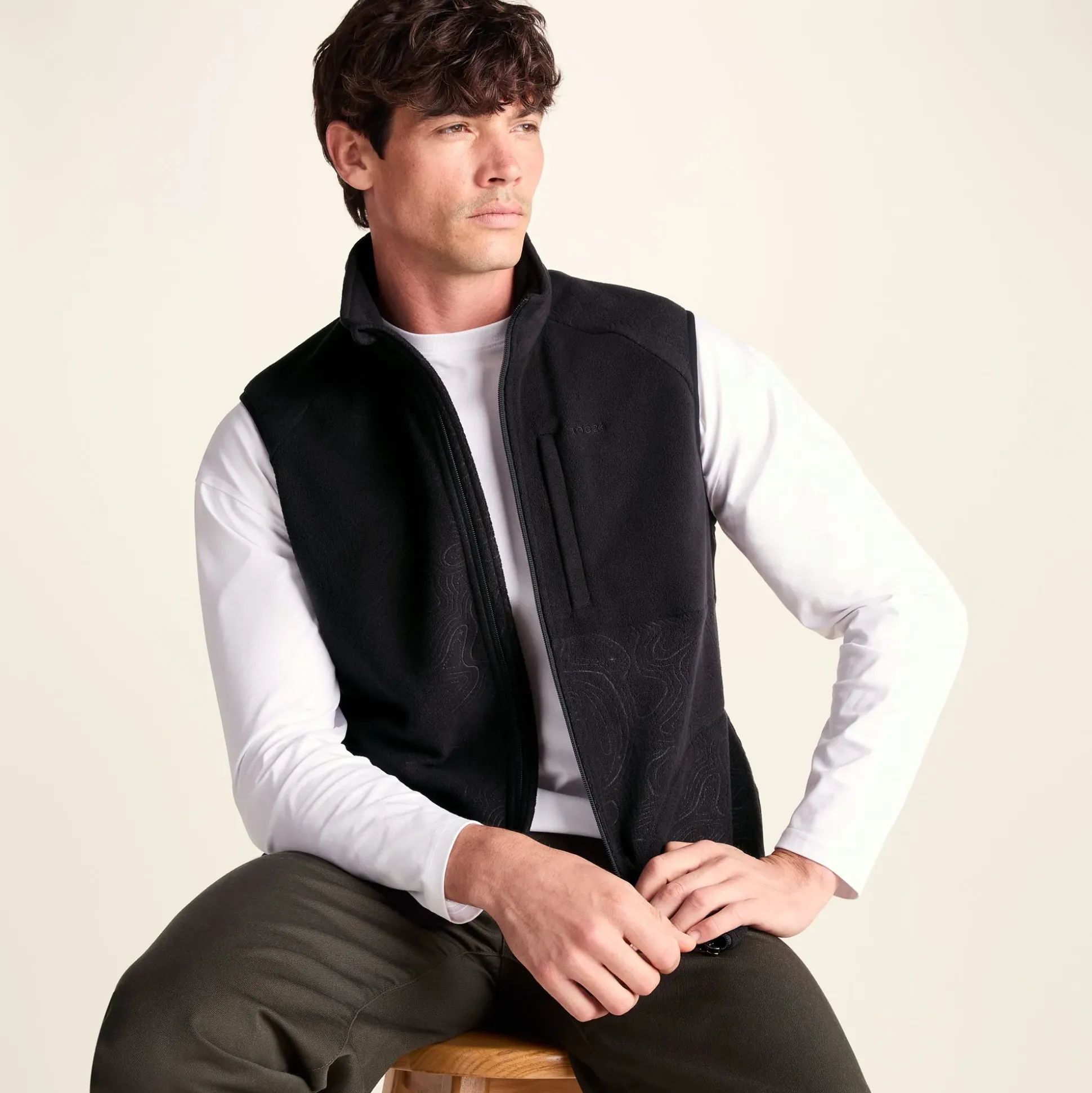 Ainsworth Mens Microfleece Gilet - Terrain Print