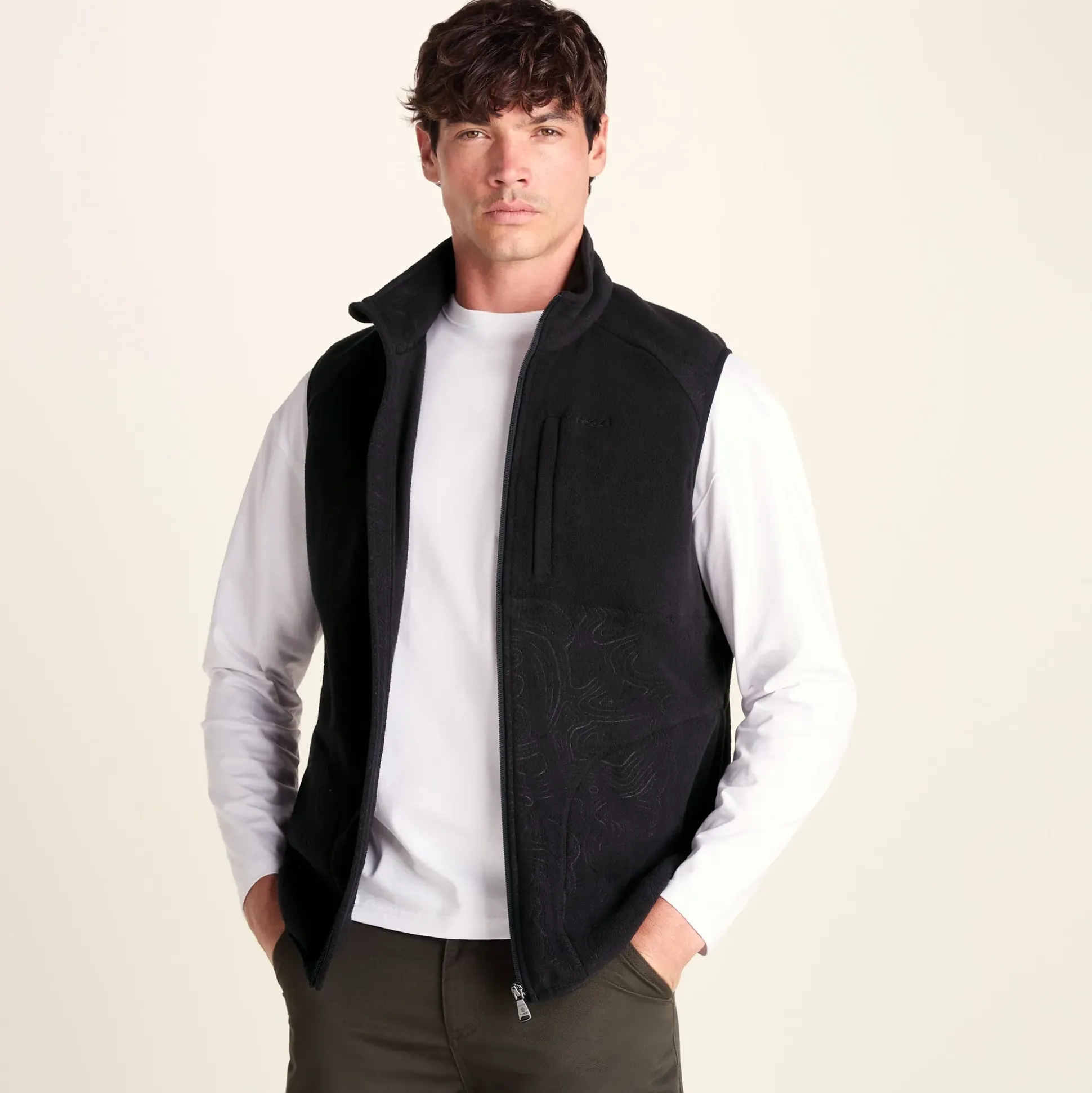 Ainsworth Mens Microfleece Gilet - Terrain Print