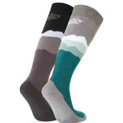 Allevard Mens Ski Socks - Black/Dark Turquoise