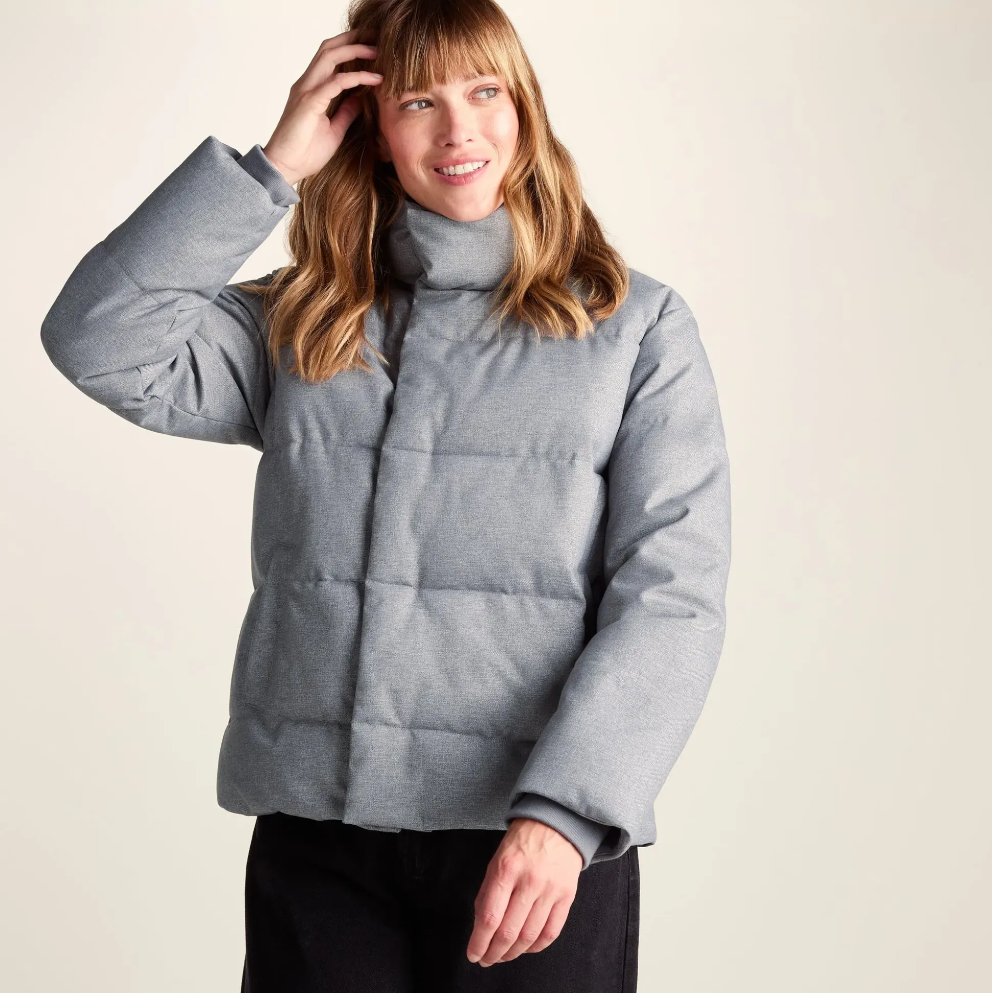 Allitt Womens Short Insulated Padded Jacket - Ice Grey Melange