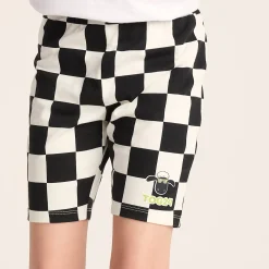 Altay Kids Shaun the Sheep Cycling Short - Black Woolly Checkerboard