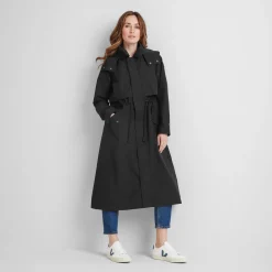Alva Womens Waterproof Trench Coat - Black