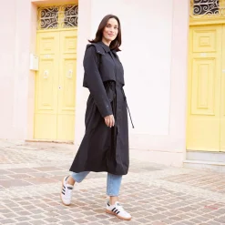 Alva Womens Waterproof Trench Coat - Black
