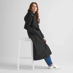 Alva Womens Waterproof Trench Coat - Black