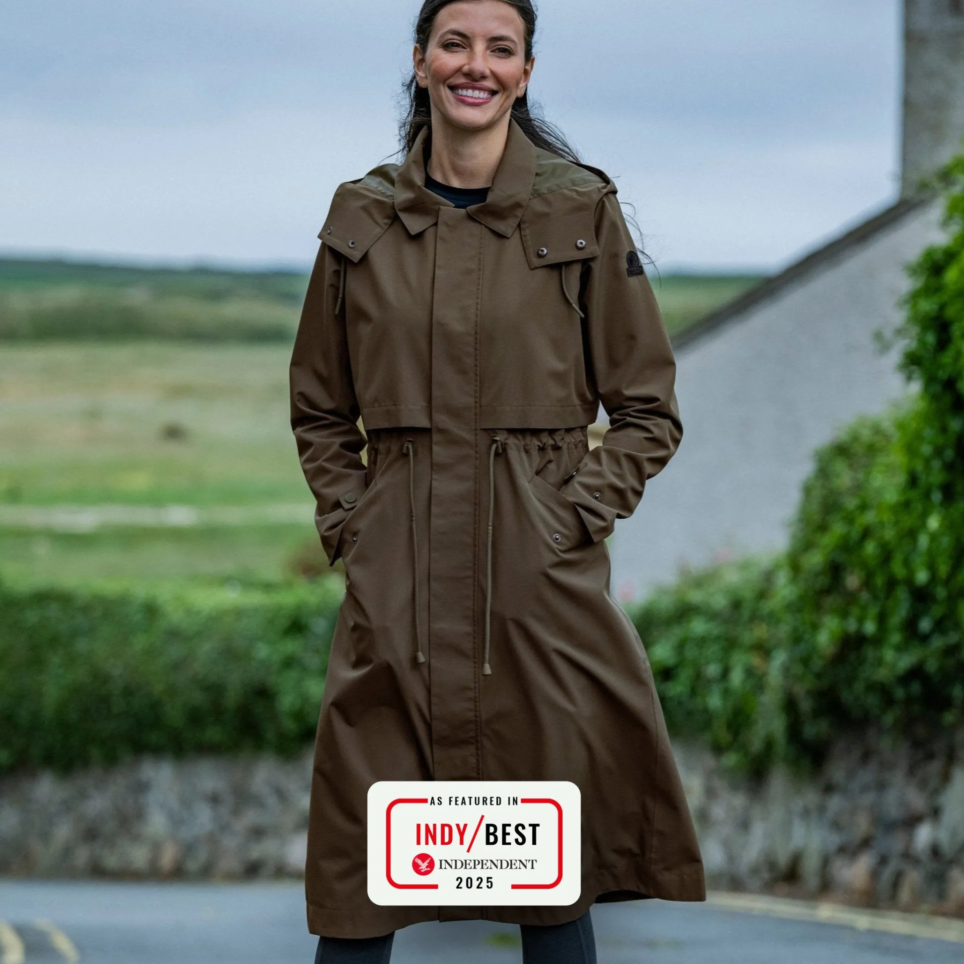 Alva Womens Waterproof Trench Coat - Khaki