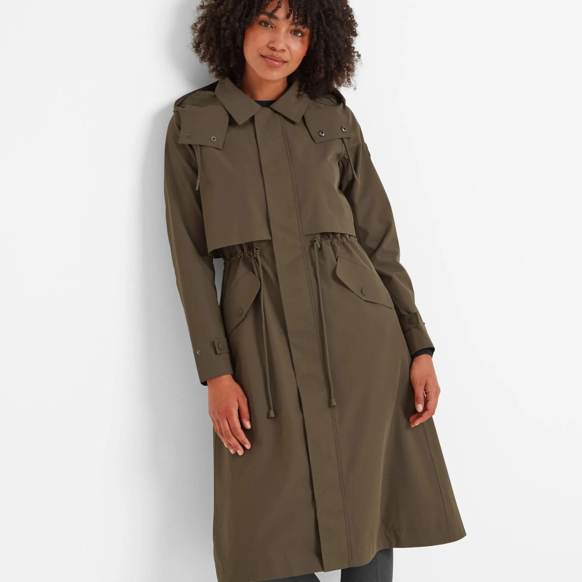 Alva Womens Waterproof Trench Coat - Khaki