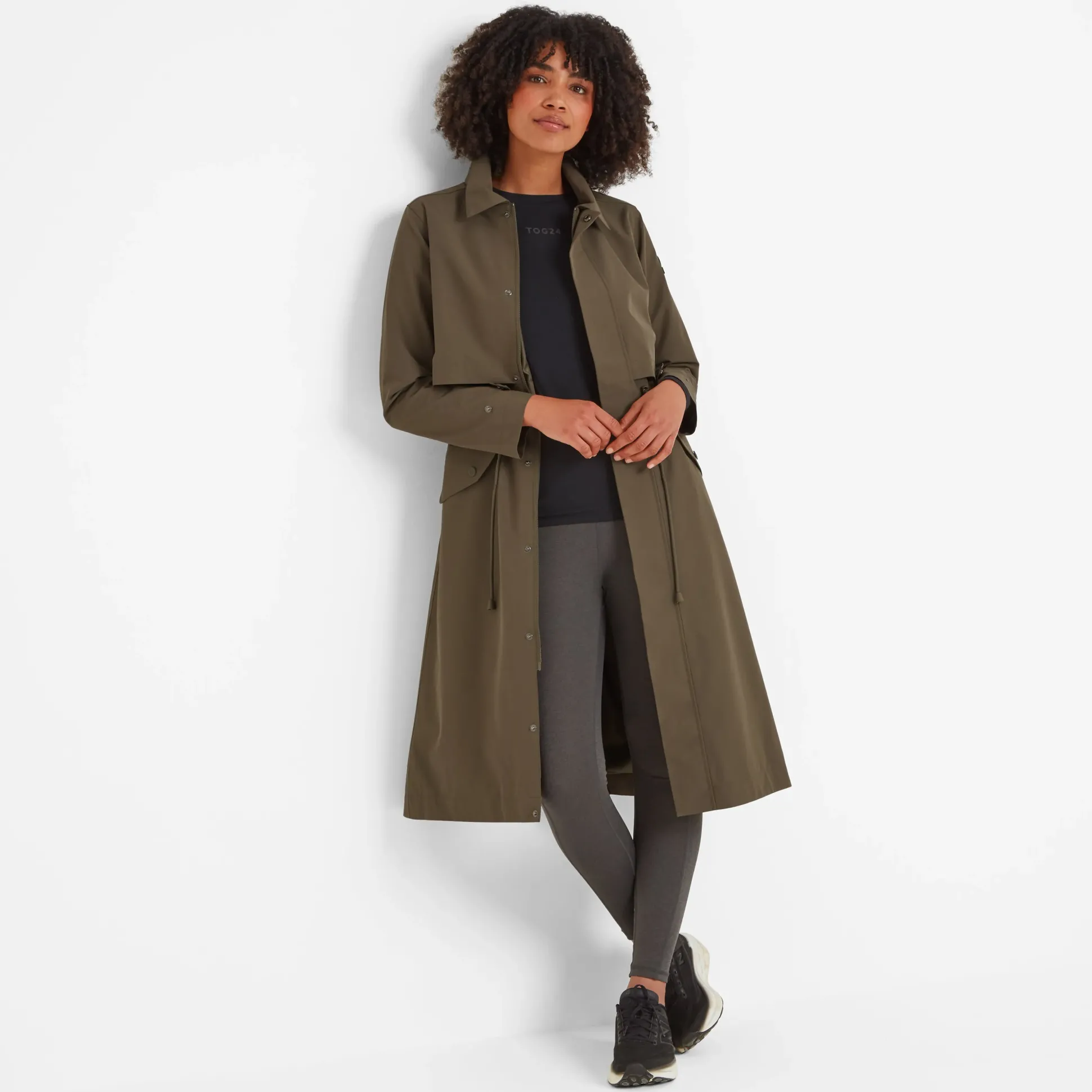 Alva Womens Waterproof Trench Coat - Khaki