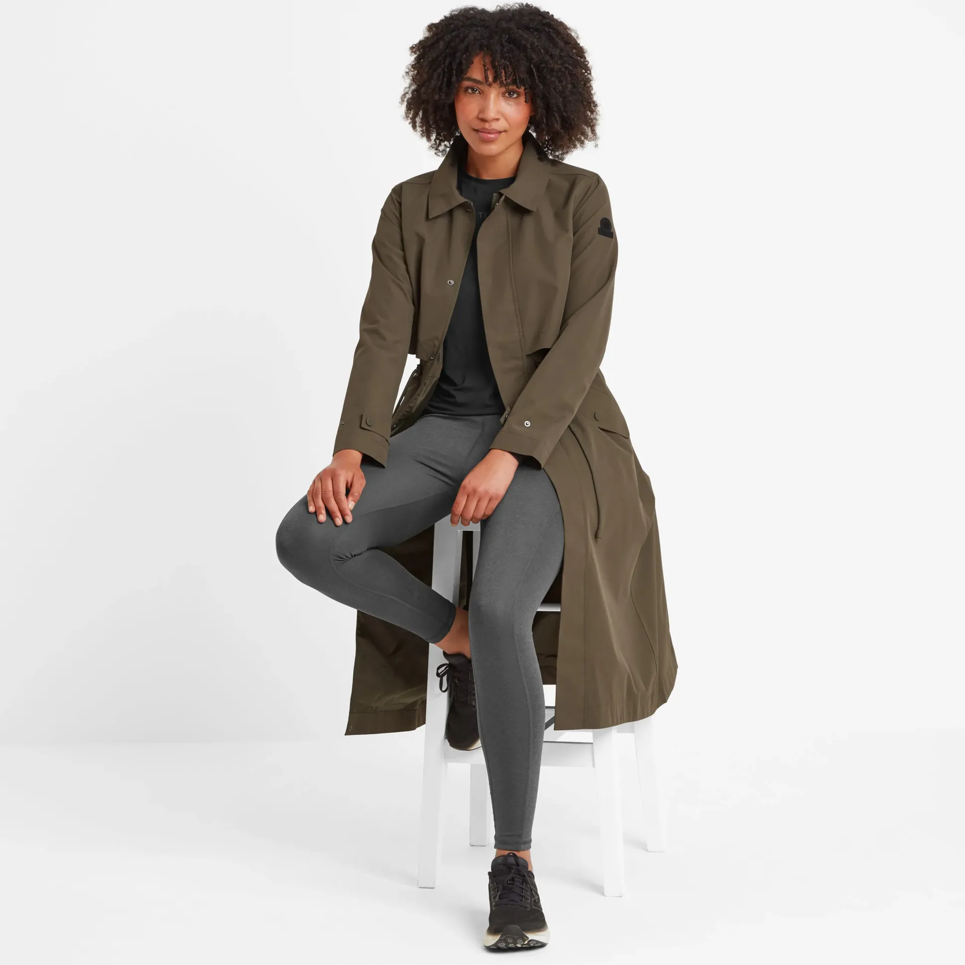 Alva Womens Waterproof Trench Coat - Khaki