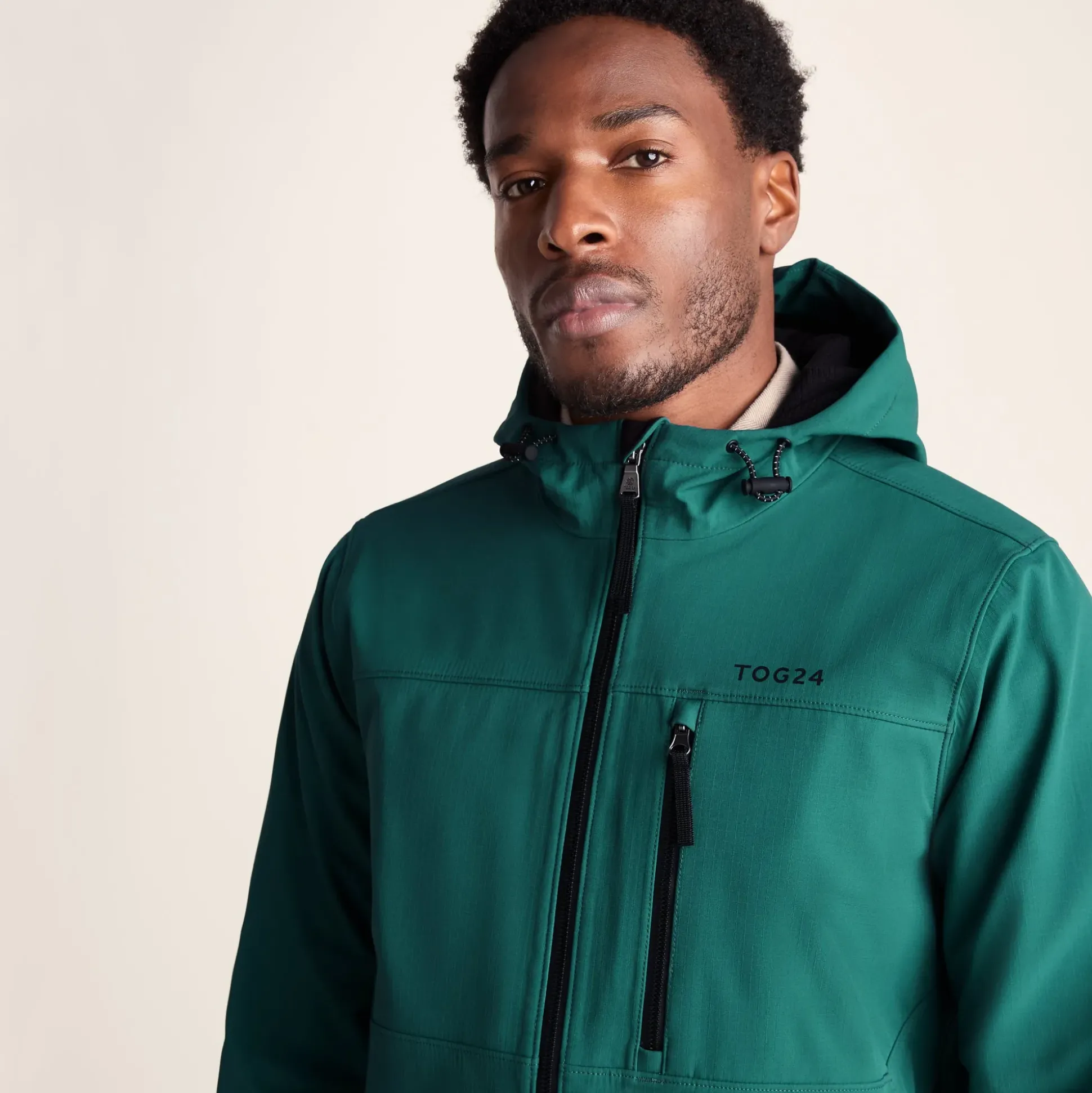 Andro Mens Hooded Waterproof Softshell Jacket - Dark Turquoise
