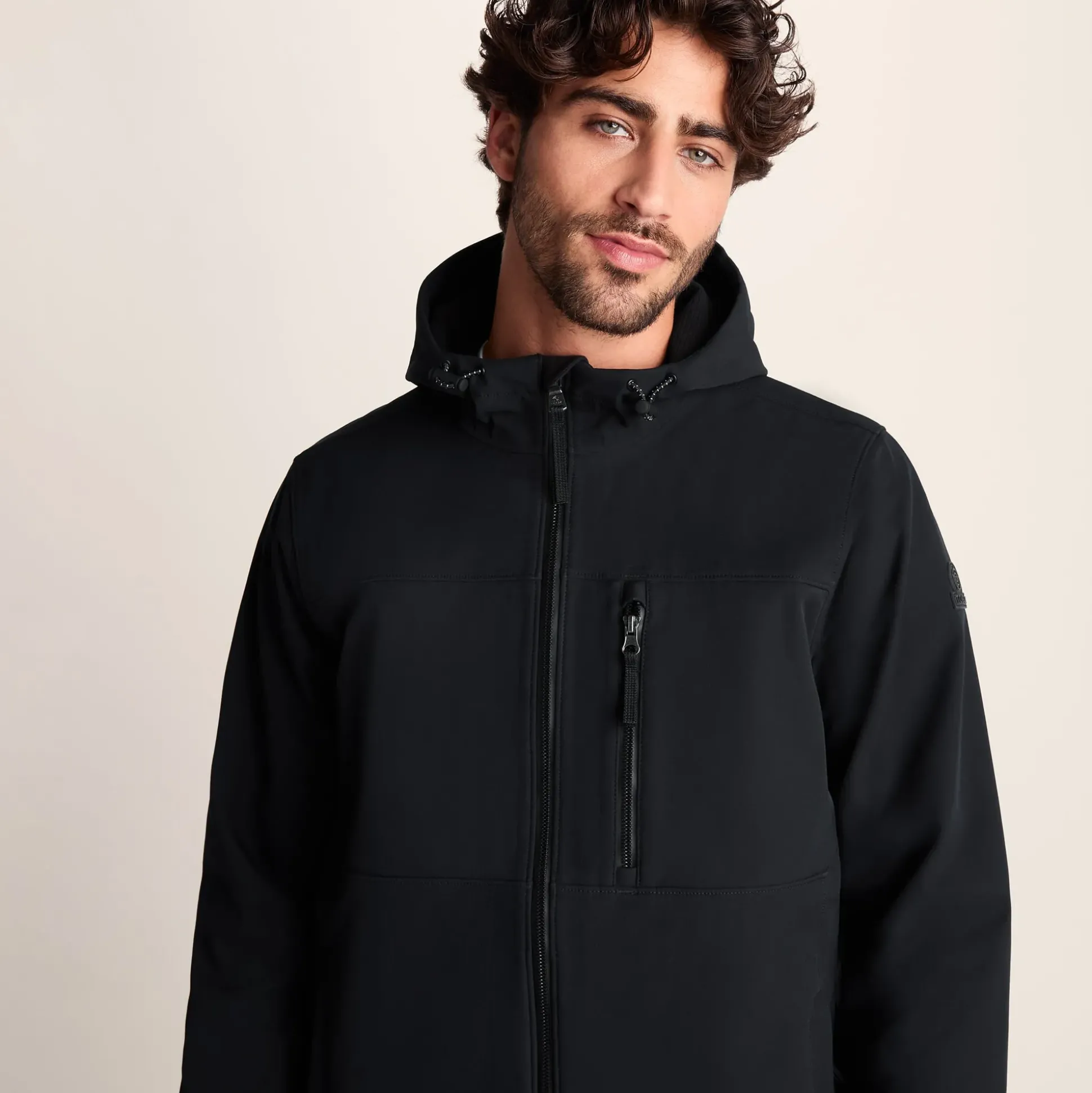 Andro Mens Hooded Waterproof Softshell Jacket - Black