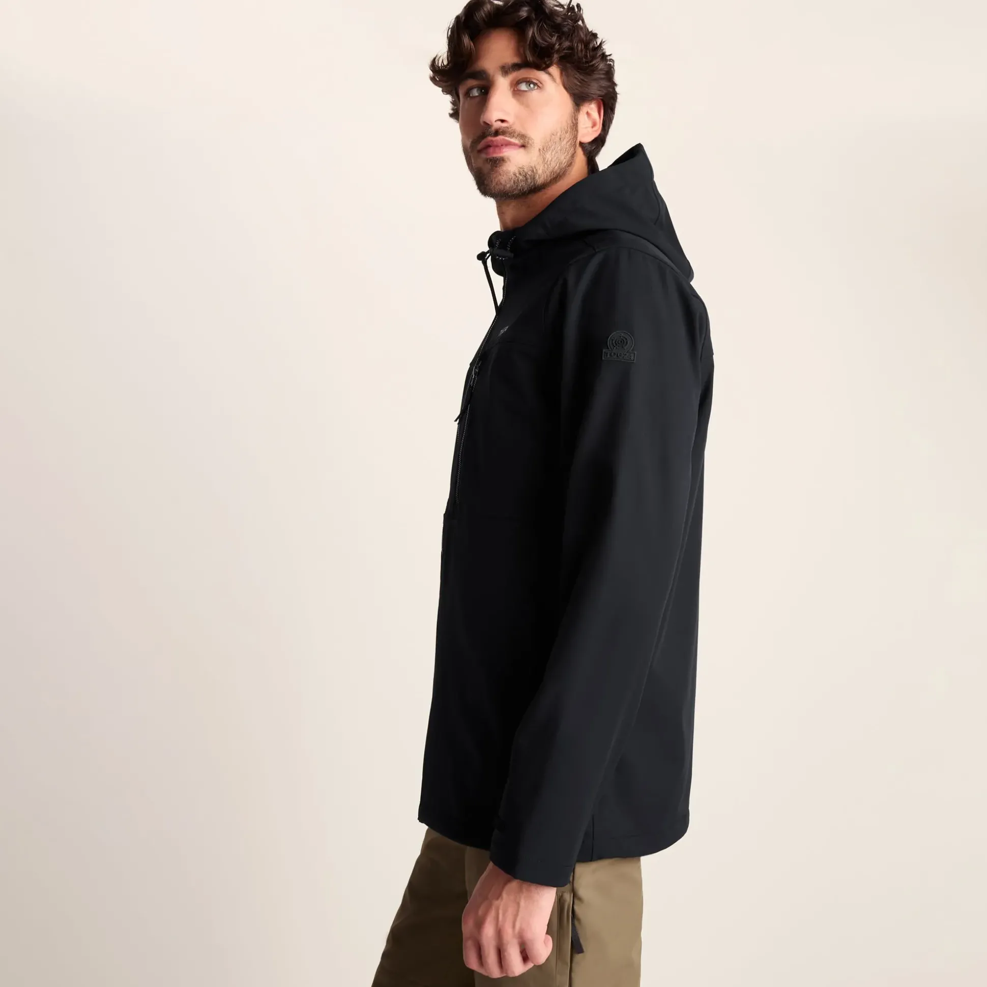 Andro Mens Hooded Waterproof Softshell Jacket - Black