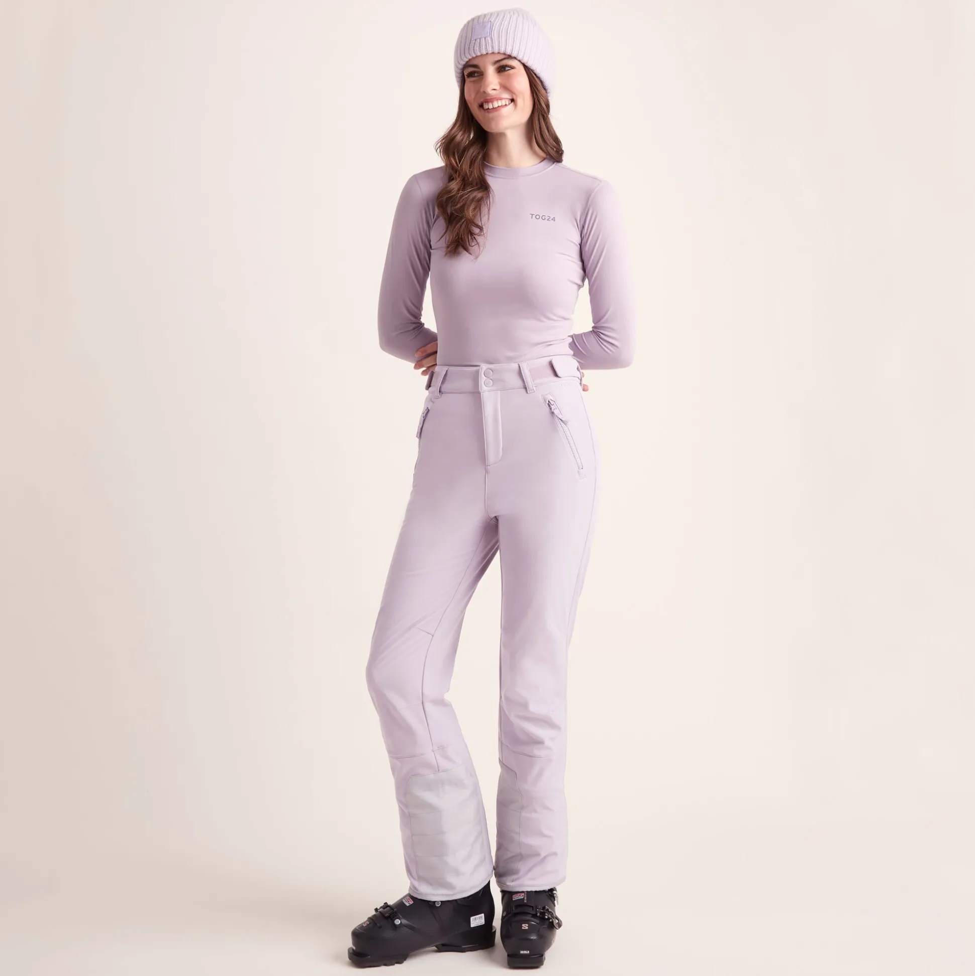 Annecy Womens Softshell Salopettes - Lavender Grey