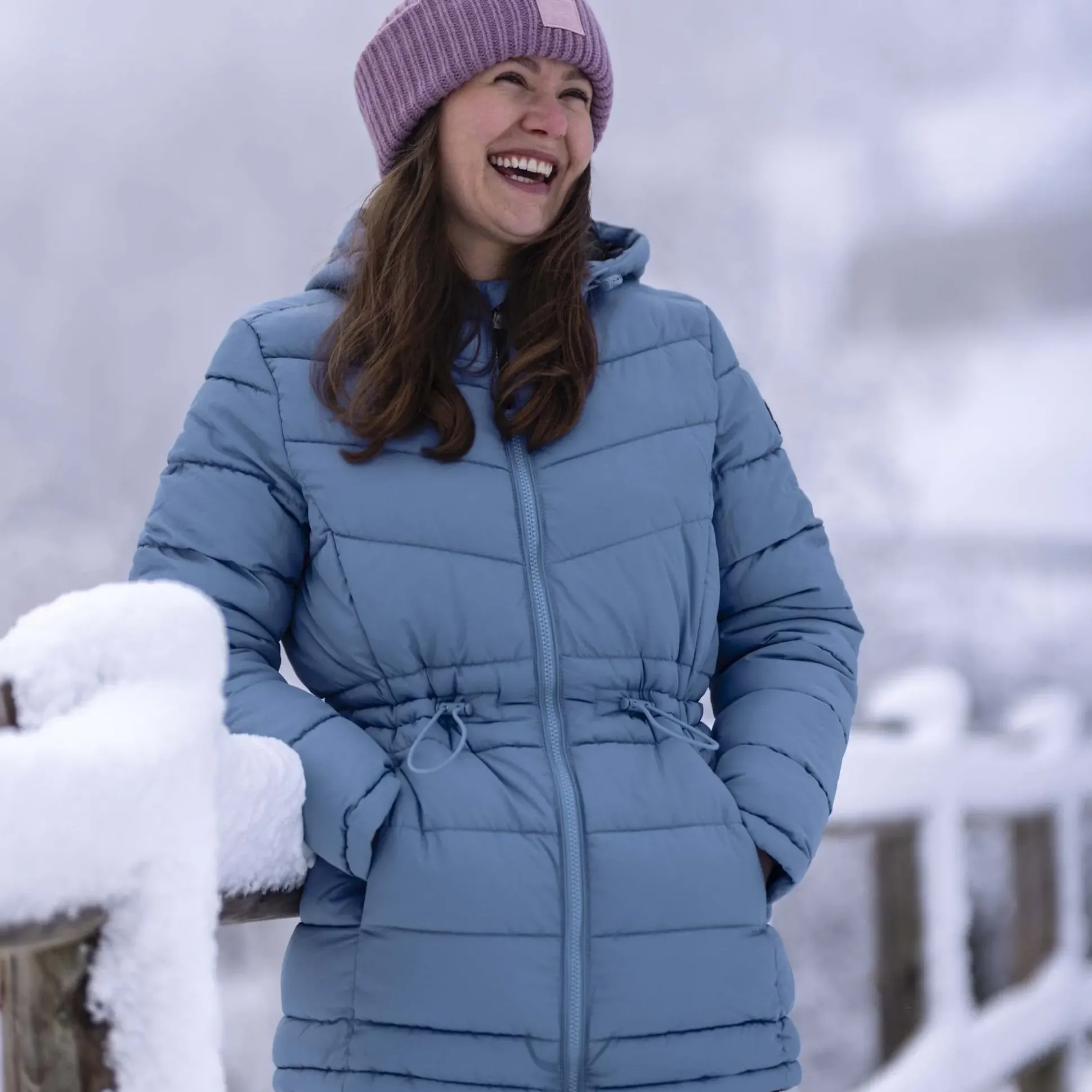 Anthorn Womens Padded Parka - Misty Blue