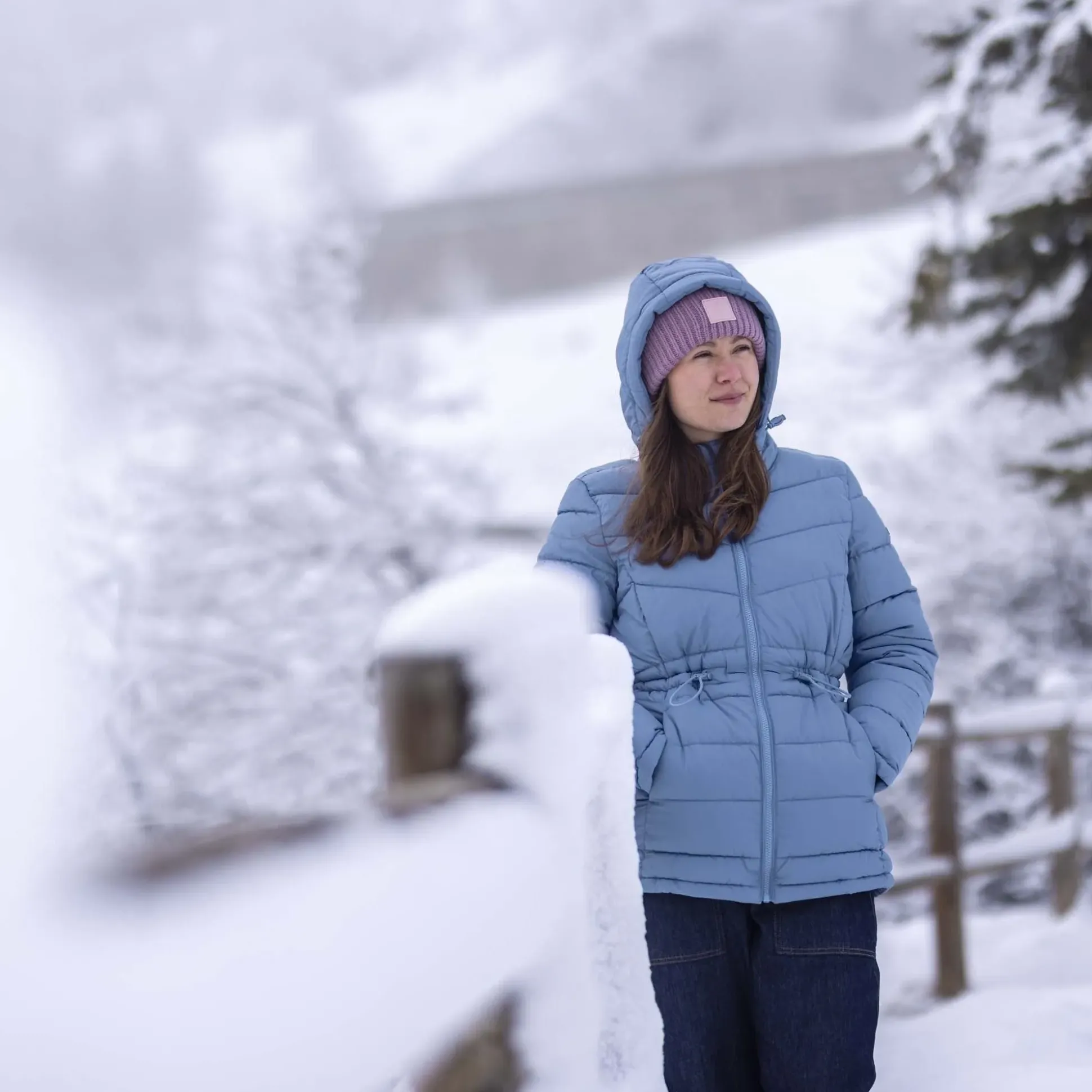 Anthorn Womens Padded Parka - Misty Blue