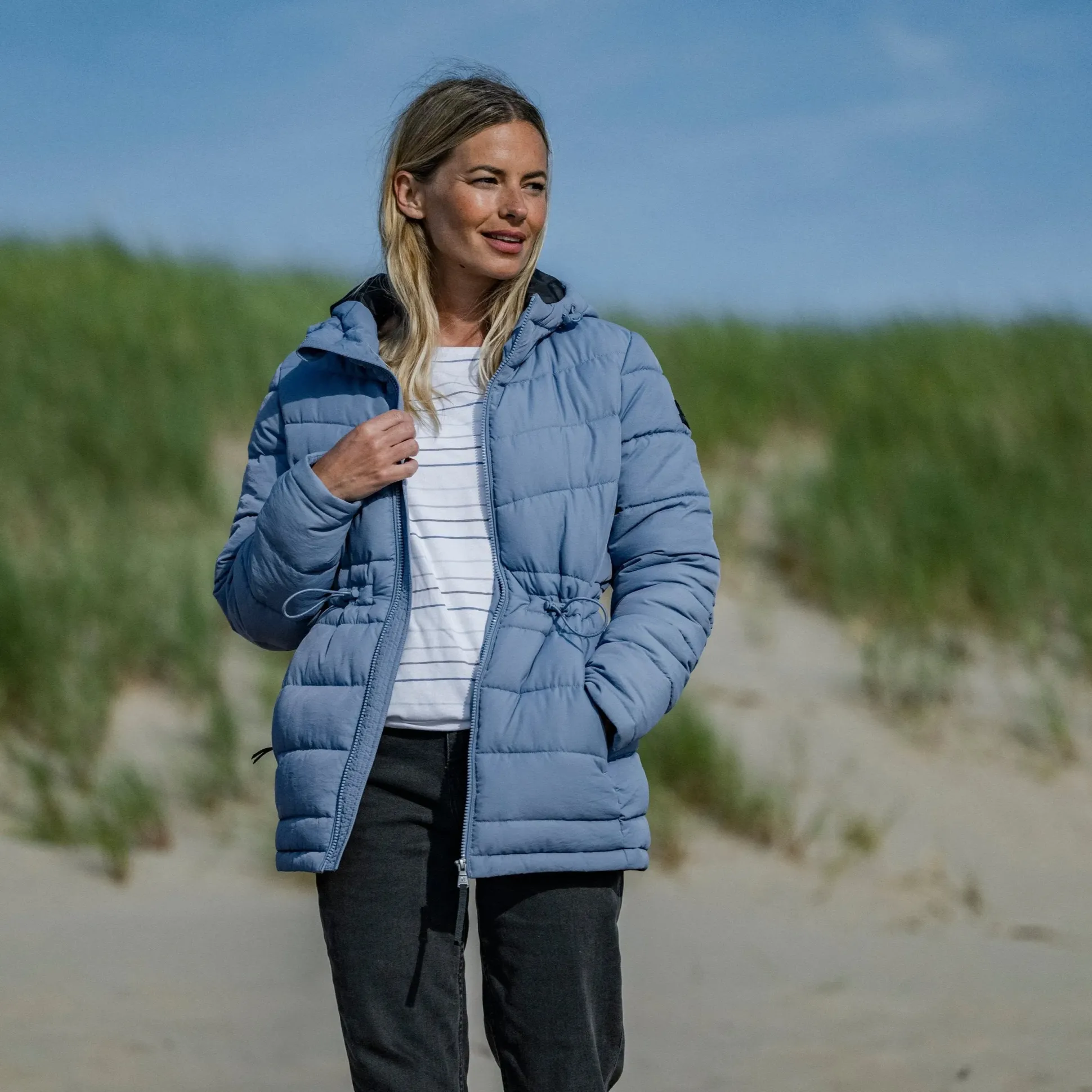 Anthorn Womens Padded Parka - Misty Blue