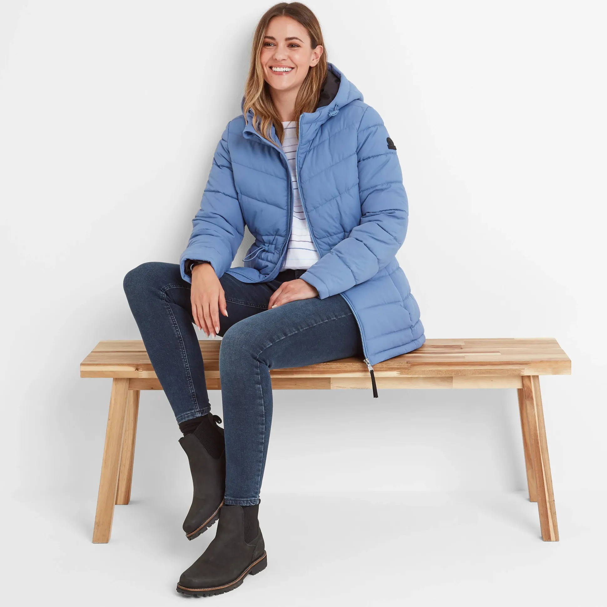 Anthorn Womens Padded Parka - Misty Blue
