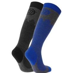 Aprica 2 Pack Mens Ski Sock - Black/Royal Blue