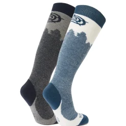 Aprica 2 Pack Womens Ski Sock - Dark Indigo/Jewel Blue