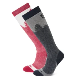 Aprica 2 Pack Womens Ski Sock - Dark Indigo/Dark Pink
