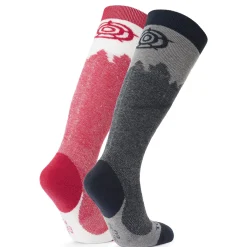 Aprica 2 Pack Womens Ski Sock - Dark Indigo/Dark Pink