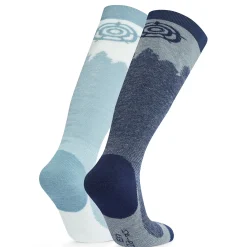 Aprica 2 Pack Womens Ski Sock - Oxford Blue/Mist Grey