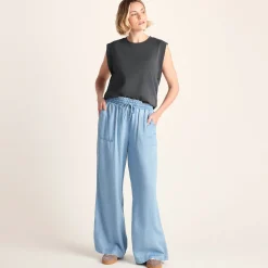 April Womens 100% Cotton Supersoft Boxy Fit Vest - Deep Slate