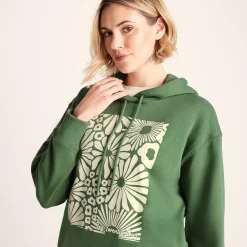 Aria Womens Supersoft Relaxed Fit Hoody - Dark Matcha
