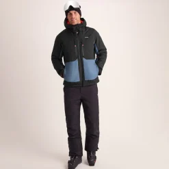 Avoriaz Mens Performance Waterproof Insulated Ski Jacket - Black/Fjord Blue