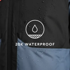 Avoriaz Mens Performance Waterproof Insulated Ski Jacket - Black/Fjord Blue
