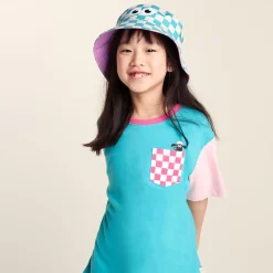 Balkhi Kids Shaun the Sheep Bucket Hat - Spearmint/Woolly Checkerboard