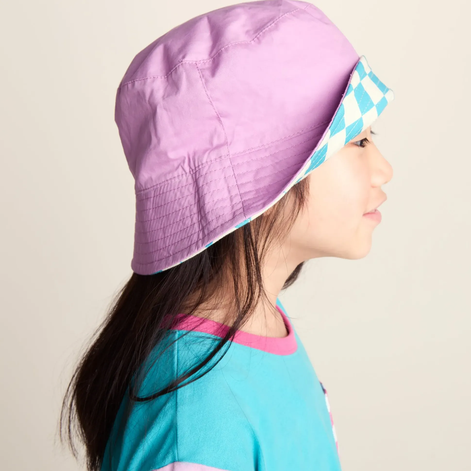 Balkhi Kids Shaun the Sheep Bucket Hat - Spearmint/Woolly Checkerboard