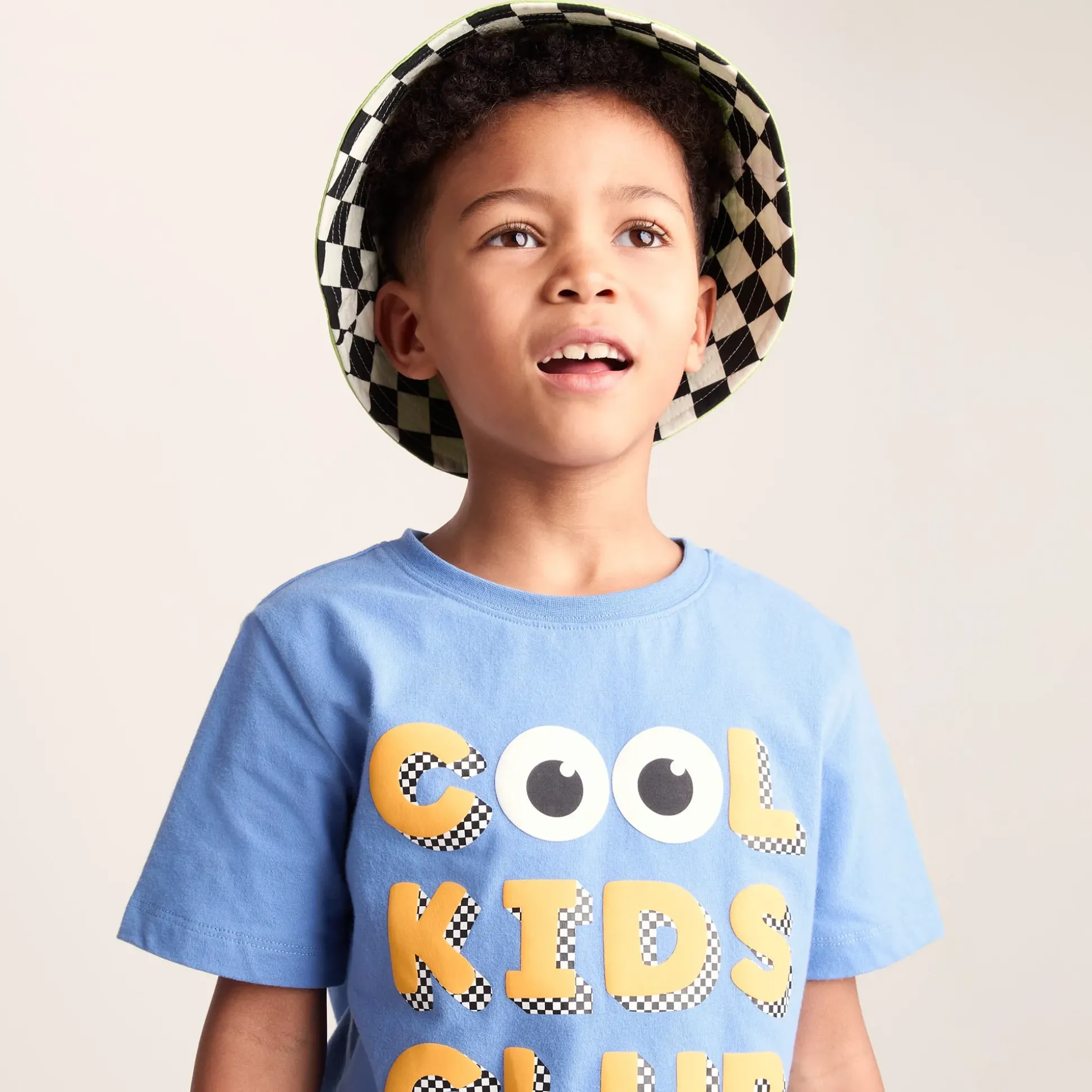 Balkhi Kids Shaun the Sheep Bucket Hat - Black White Checkerboard