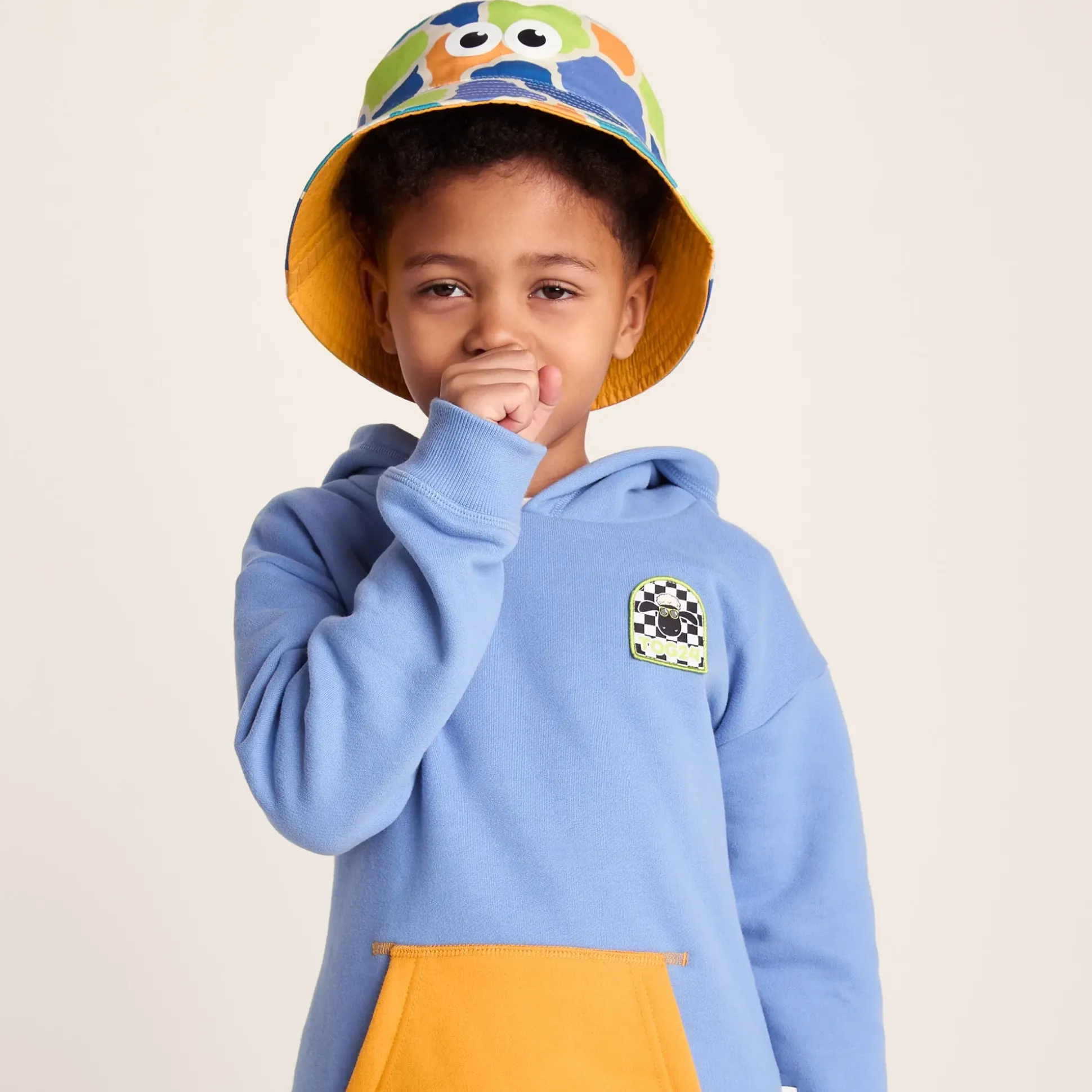 Balkhi Kids Shaun the Sheep Bucket Hat - Lime Cloud Print